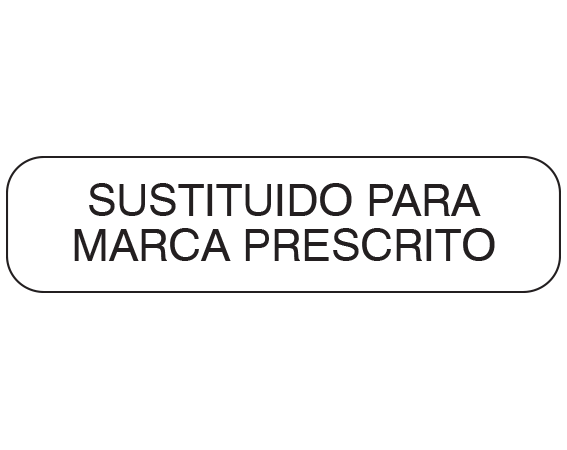A-113-ES1 White 3/8" x 1-1/2" Pharmacy Auxiliary Labels for Prescription Containers - Spanish Version - With Imprint: (Spanish) SUBSTITUTED FOR / BRAND PRESCRIBED