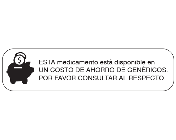 A-115-ES White 3/8" x 1-1/2" Pharmacy Auxiliary Labels for Prescription Containers - Spanish Version - With Imprint: (Spanish) THIS DRUG IS AVAILABLE IN / A COST SAVING GENERIC. / PLEASE ASK US ABOUT IT.
