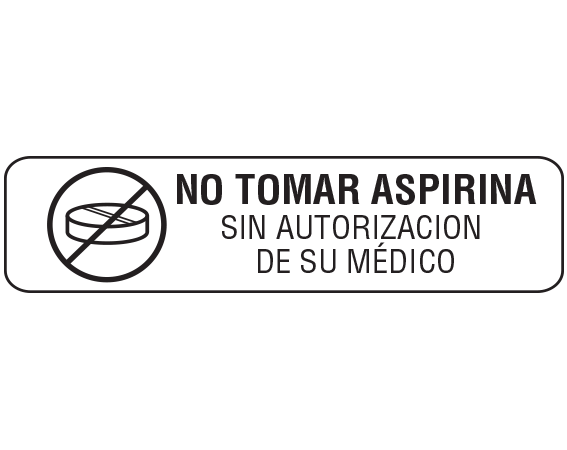 A-131-ES White 3/8" x 1-1/2" Pharmacy Auxiliary Labels for Prescription Containers - Spanish Version - With Imprint: (Spanish) DO NOT TAKE ASPIRIN WITHOUT THE CONSENT OF YOUR PHYSICIAN