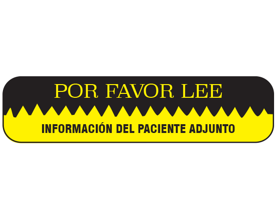 A-136-ES Yellow 3/8" x 1-1/2" Pharmacy Auxiliary Labels for Prescription Containers - Spanish Version - With Imprint: (Spanish) PLEASE READ / ENCLOSED PATIENT INFORMATION