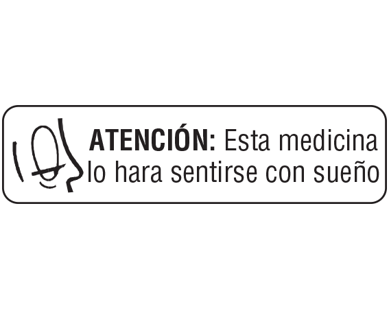 A-141-ES White 3/8" x 1-1/2" Pharmacy Auxiliary Labels for Prescription Containers - Spanish Version - With Imprint: (Spanish) CAUTION: THIS DRUG / MAY CAUSE DROWSINESS.