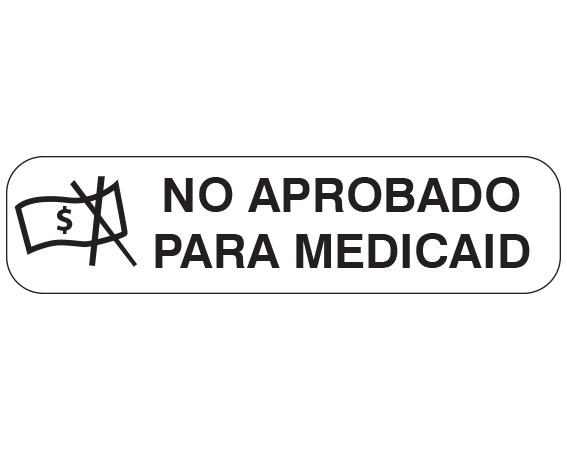 A-149-ES1 White 3/8" x 1-1/2" Pharmacy Auxiliary Labels for Prescription Containers - Spanish Version - With Imprint: (Spanish) NOT APPROVED / FOR MEDICAID