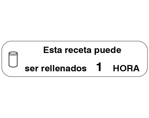 A-154-ES1 White 3/8" x 1-1/2" Pharmacy Auxiliary Labels for Prescription Containers - Spanish Version - With Imprint: (Spanish) THIS PRESCRIPTION MAY / BE REFILLED 1 TIME