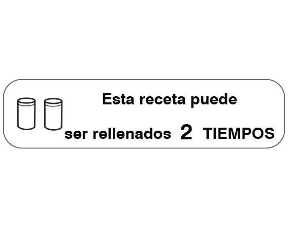 A-155-ES1 White 3/8" x 1-1/2" Pharmacy Auxiliary Labels for Prescription Containers - Spanish Version - With Imprint: (Spanish) THIS PRESCRIPTION MAY / BE REFILLED 2 TIMES