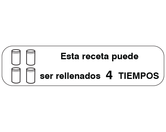 A-157-ES1 White 3/8" x 1-1/2" Pharmacy Auxiliary Labels for Prescription Containers - Spanish Version - With Imprint: (Spanish) THIS PRESCRIPTION MAY / BE REFILLED 4 TIMES