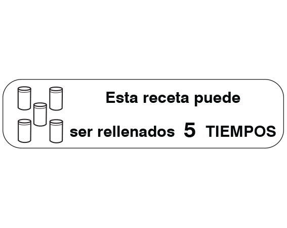 A-158-ES1 White 3/8" x 1-1/2" Pharmacy Auxiliary Labels for Prescription Containers - Spanish Version - With Imprint: (Spanish) THIS PRESCRIPTION MAY / BE REFILLED 5 TIMES