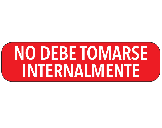 A-32-ES1 White 3/8" x 1-1/2" Pharmacy Auxiliary Labels for Prescription Containers - Spanish Version - With Imprint: (Spanish) NOT TO BE TAKEN / INTERNALLY