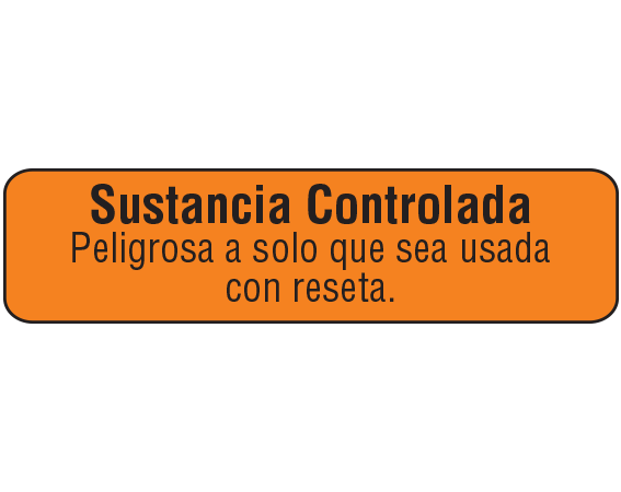 A-322-ES Orange 3/8" x 1-1/2" Pharmacy Auxiliary Labels for Prescription Containers - Spanish Version - With Imprint: (Spanish) CONTROLLED SUBSTANCE