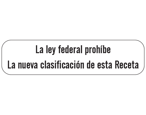 A-36-ES White 3/8" x 1-1/2" Pharmacy Auxiliary Labels for Prescription Containers - Spanish Version - With Imprint: (Spanish) FEDERAL LAW PROHIBITS / REFILLING OF THIS PRESCRIPTION