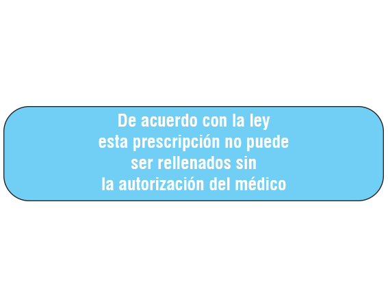 A-42-ES1 White 3/8" x 1-1/2" Pharmacy Auxiliary Labels for Prescription Containers - Spanish Version - With Imprint: (Spanish) ACCORDING TO LAW / THIS PRESCRIPTION CAN NOTT / BE REFILLED WITHOUT / AUTHORIZATION FROM PHYSICIAN