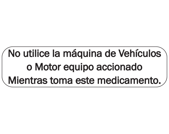 A-44-ES White 3/8" x 1-1/2" Pharmacy Auxiliary Labels for Prescription Containers - Spanish Version - With Imprint: (Spanish) DO NOT OPERATE VEHICLE / OR MOTOR DRIVEN EQUIPMENT / WHILE TAKING THIS MEDICATION