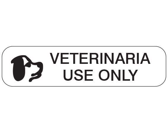 A-51-ES1 White 3/8" x 1-1/2" Pharmacy Auxiliary Labels for Prescription Containers - Spanish Version - With Imprint: (Spanish) VETERINARY / USE ONLY