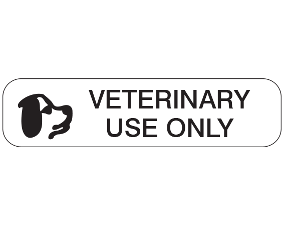 A-51 White 3/8" x 1-1/2" Pharmacy Auxiliary Labels for Prescription Containers - English Version - With Imprint: VETERINARY / USE ONLY