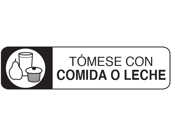 A-87-ES1 White 3/8" x 1-1/2" Pharmacy Auxiliary Labels for Prescription Containers - Spanish Version - With Imprint: (Spanish) TAKE WITH / FOOD OR MILK