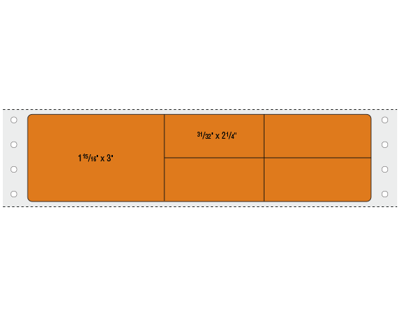 BDP-10-10 Copper 1-15/16" x 7-1/2" Pinfed Printer Labels for the Laboratory