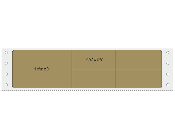 BDP-10-181 Gold 1-15/16" x 7-1/2" Pinfed Printer Labels for the Laboratory