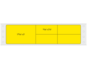 Yellow 1-15/16" x 7-1/2" Pinfed Printer Labels for the Laboratory