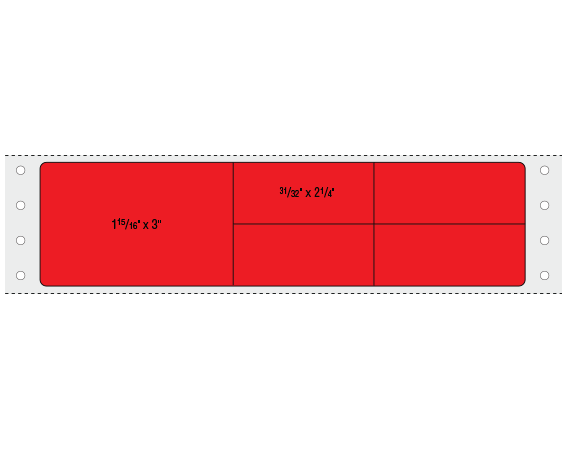 BDP-10-4 Red 1-15/16" x 7-1/2" Pinfed Printer Labels for the Laboratory