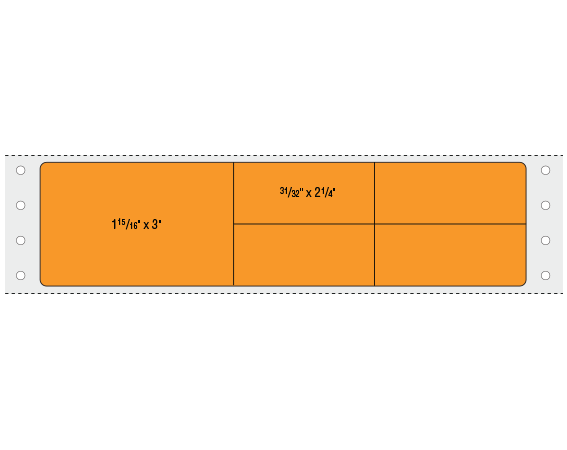 BDP-10-5 Orange 1-15/16" x 7-1/2" Pinfed Printer Labels for the Laboratory