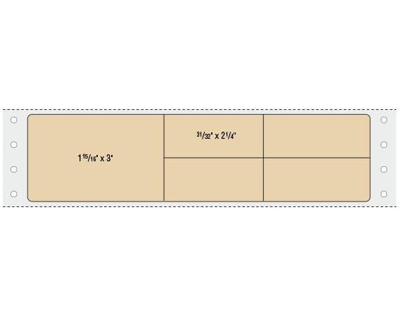 BDP-10-8 Tan 1-15/16" x 7-1/2" Pinfed Printer Labels for the Laboratory