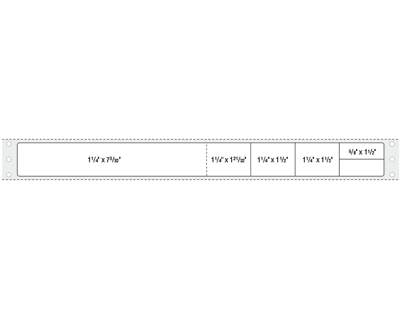 BDP-MT-1101 White 1-1/4" x 13.3" Pinfed Printer Labels for Meditech Laboratory Software Systems