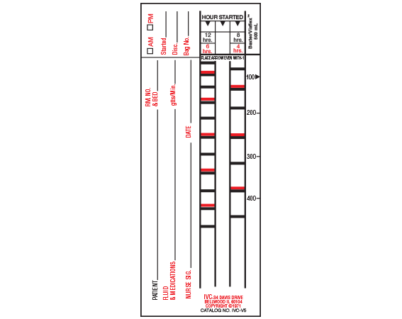 IVC-V5 IV Check Labels for Patient and Solution ID
