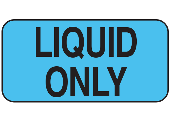NL-1071 Blue 3/4" x 1-1/2" Nursing Labels for Instruction and Communication - With Imprint: LIQUID ONLY