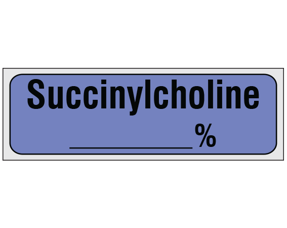 SA-13-PRE Lavender 1/2" x 500" Anesthesia Drug Labels for Syringe Identification - Precut Form - With Imprint: SUCCINYLCHOLINE _____%
