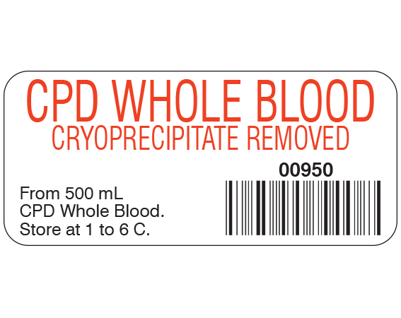 SB-870D Blood Product Labels w/ Codabar Symbology