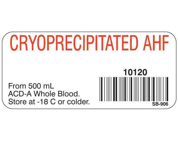 SB-906 Blood Product Labels w/ Codabar Symbology