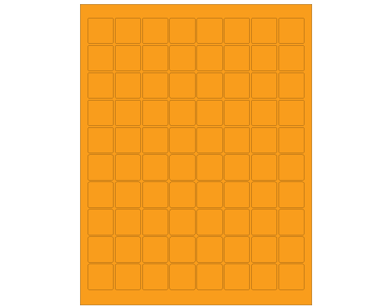 SLS-LASER-RC-28 Fluorescent Orange 15/16" x 15/16" Laser Printer Labels for Microscope Slides - Round Corners