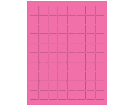 SLS-LASER-RC-31 Fluorescent Pink 15/16" x 15/16" Laser Printer Labels for Microscope Slides - Round Corners