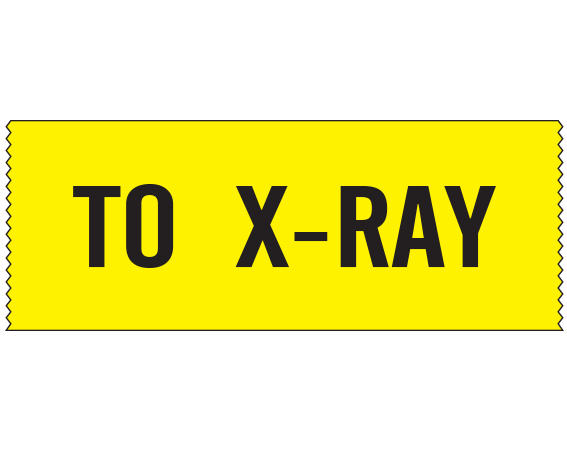 SN-113 Yellow 1" x 500" Nursing Tapes for Instruction and Communication - With Imprint: TO X-RAY