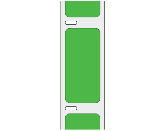 THERM-1416R-DO-29 Fluorescent Green 2-1/8" x 1" Thermal Labels for Desktop Printers