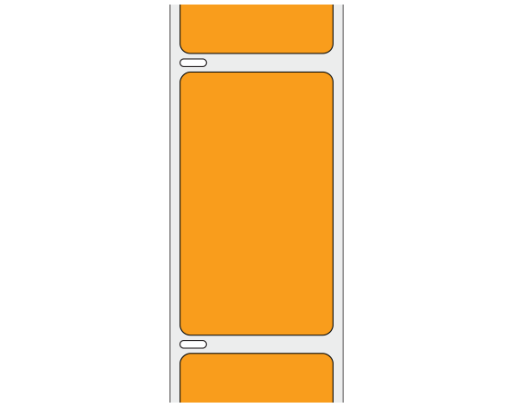 THERM-1710R-DO-28 Fluorescent Orange 3-1/2" x 2" Thermal Labels for Desktop Printers
