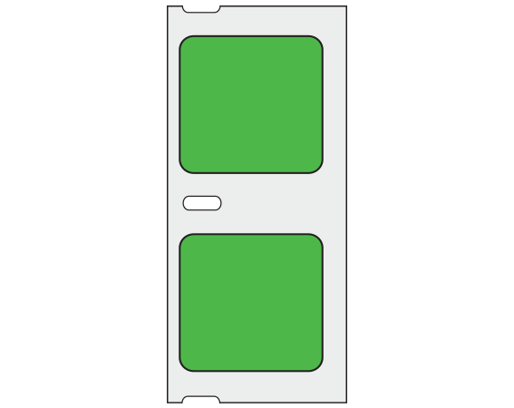 THERM-1839R-DO-3 Green 15/16" x 15/16" Thermal Labels for Desktop Printers