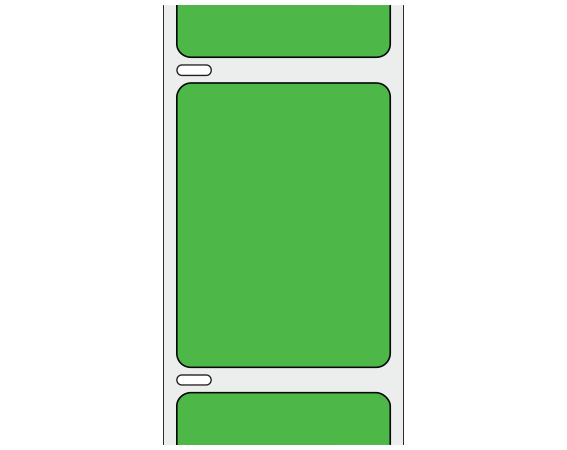THERM-1918R-DO-29 Fluorescent Green 2-3/4" x 2-1/8" Thermal Labels for Desktop Printers