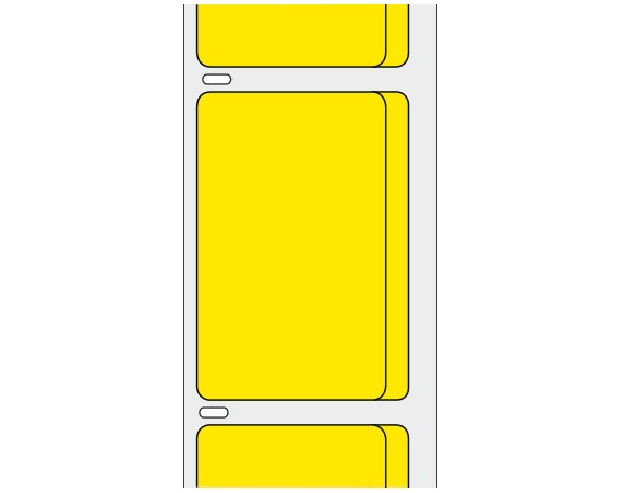 THERM-1953R-DO-2 Yellow 3-1/16" x 2-1/16" Thermal Labels for Desktop Printers