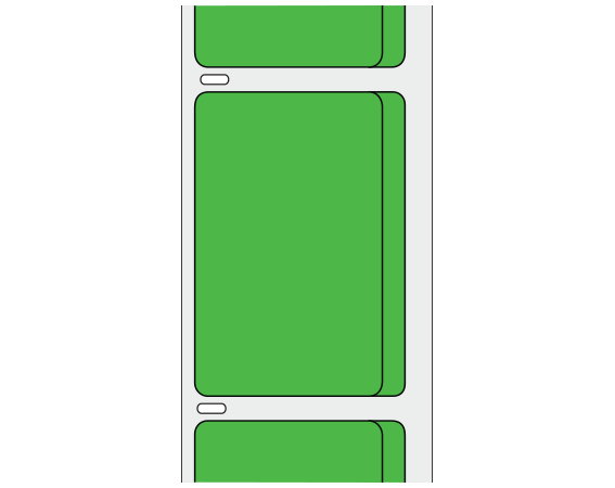 THERM-1953R-DO-291 Fluorescent Green 3-1/16" x 2-1/16" Thermal Labels for Desktop Printers
