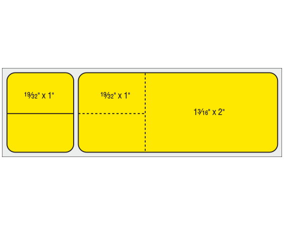 THERM-3R-2 Yellow 1-3/16" x 4-3/32" Thermal Printer Labels for Misys Laboratory Software Systems