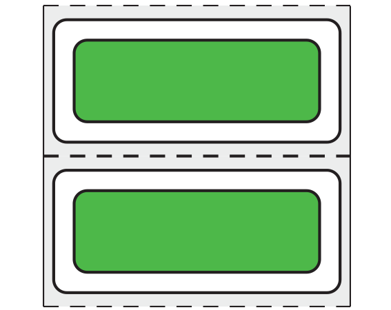 THERM-PB1419R-3 Green 1/2" x 1-1/2" Thermal Printer Labels for Patient Charge Systems - Piggyback