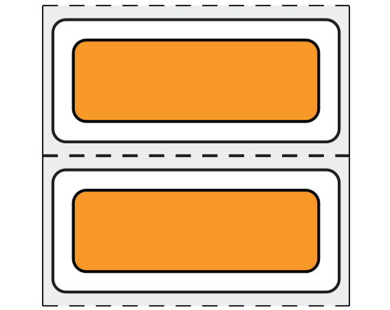THERM-PB1419R-5 Orange 1/2" x 1-1/2" Thermal Printer Labels for Patient Charge Systems - Piggyback