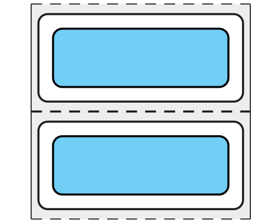 THERM-PB1419R-6 Blue 1/2" x 1-1/2" Thermal Printer Labels for Patient Charge Systems - Piggyback