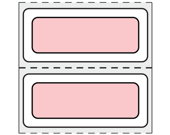 THERM-PB1419R-7 Pink 1/2" x 1-1/2" Thermal Printer Labels for Patient Charge Systems - Piggyback