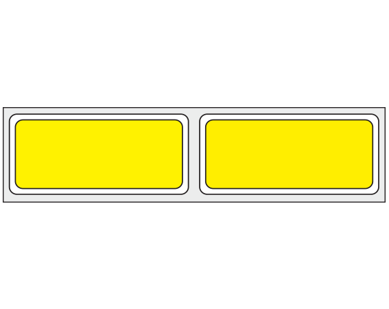 THERM-PB992R-2 Yellow 3/4" x 1-3/4" Thermal Printer Labels for Patient Charge Systems - Piggyback