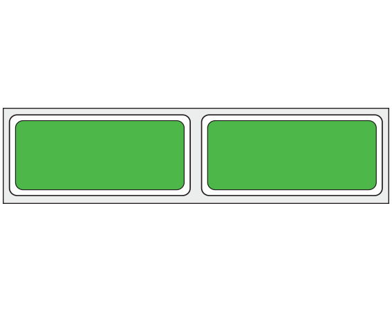 THERM-PB992R-3 Green 3/4" x 1-3/4" Thermal Printer Labels for Patient Charge Systems - Piggyback