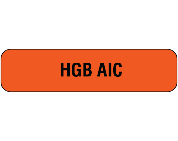 UPCR-1201 Fluorescent Red 5/16" x 1-1/4" Chemistry Communication Labels for the Laboratory - With Imprint: HGB AIC
