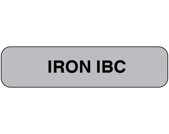 UPCR-1202 Gray 5/16" x 1-1/4" Chemistry Communication Labels for the Laboratory - With Imprint: IRON IBC