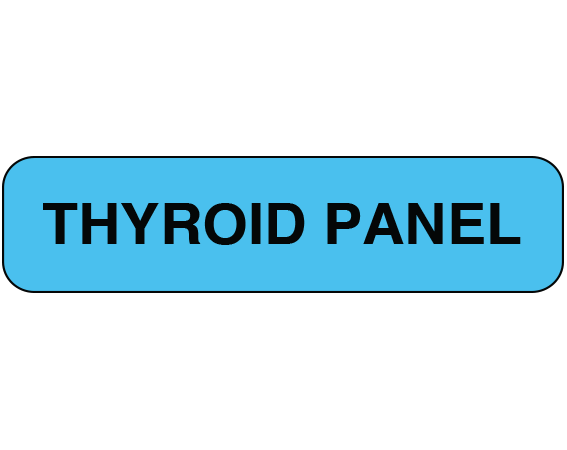 UPCR-1218 Blue 5/16" x 1-1/4" Chemistry Communication Labels for the Laboratory - With Imprint: THYROID PANEL