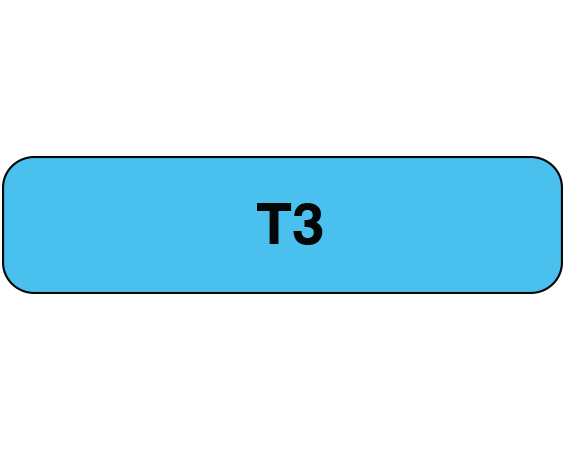 UPCR-1310 Blue 5/16" x 1-1/4" Chemistry Communication Labels for the Laboratory - With Imprint: T3 & T4